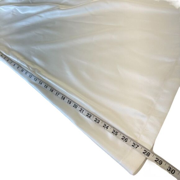 NEW Lan Ting Ivory Bridal Embellished Deep V Satin Wide Leg Jumpsuit, Small - Picture 15 of 15